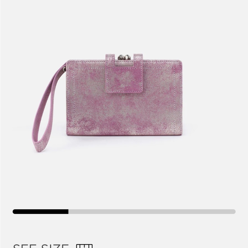 Violet Metallic Leather Wristlet - Picture 6 of 8